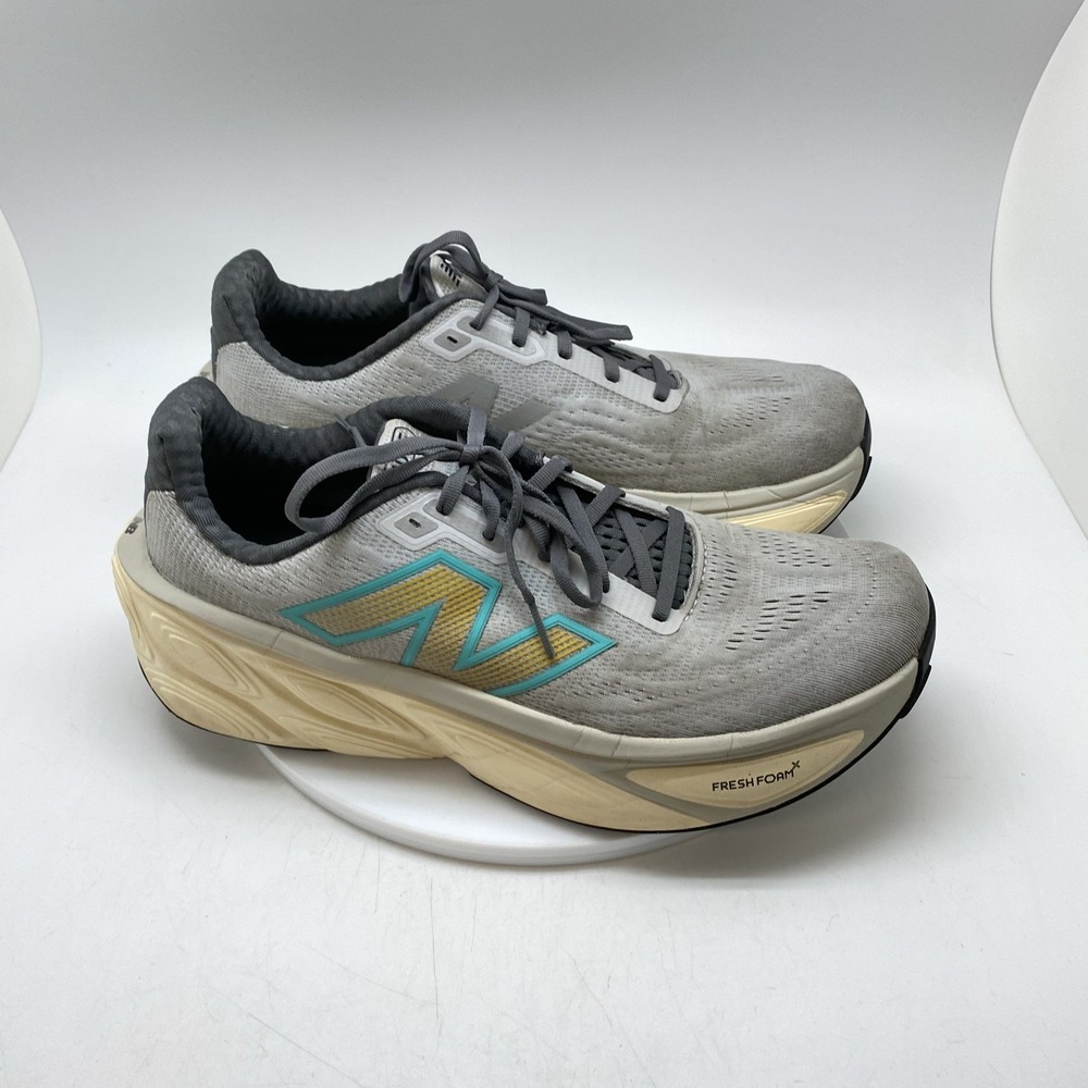 New Balance Fresh Foam X More V5 Mens 11.5 D Gray Yellow Running Shoes MMORLJ5